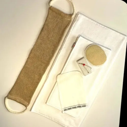 %100 Keten 6'lı Banyo Hamam Seti