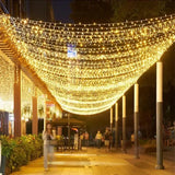 10m 100 LED Damla Uçlu Beyaz Işık Şeffaf Kablo