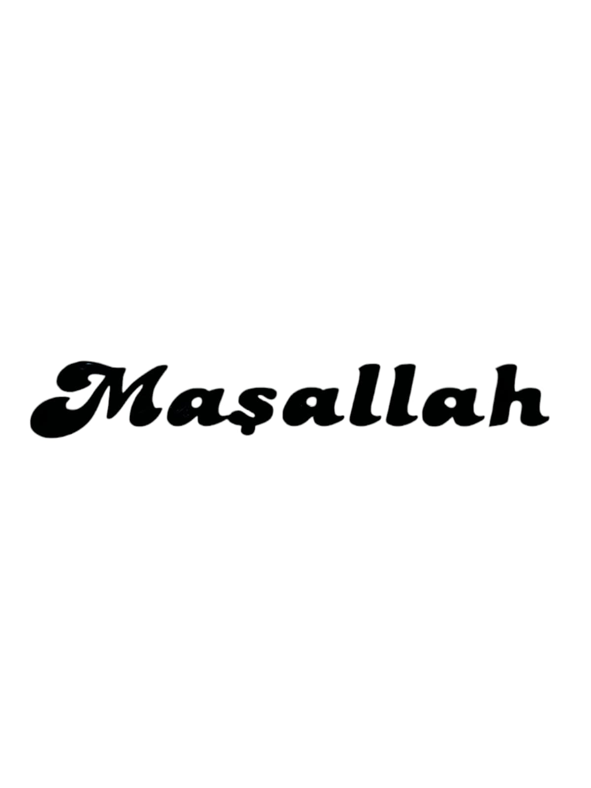 Maşallah Yazılı Oto Sticker Siyah 13x2cm