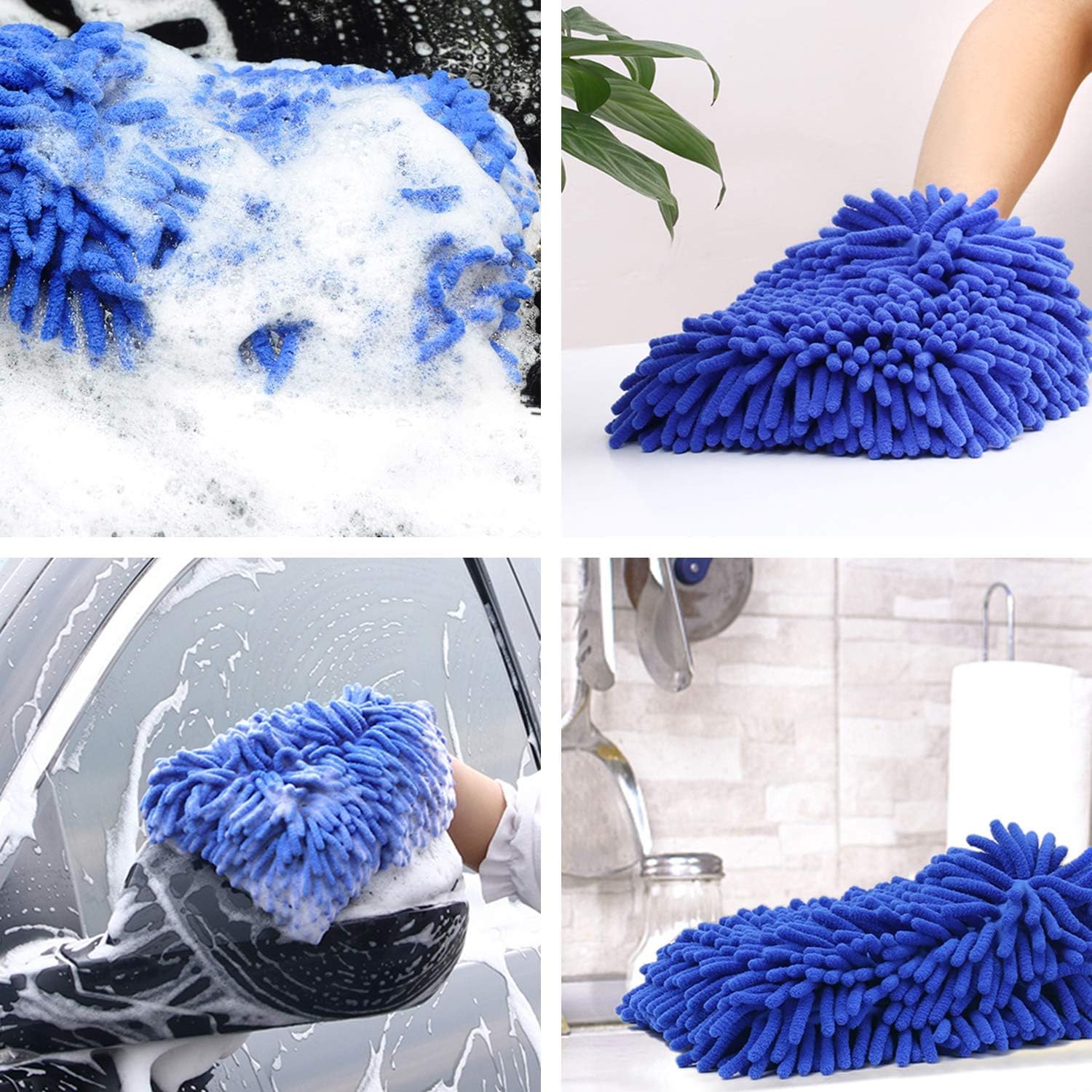 Araba Oto Yıkama Temizlik Eldiveni Süngeri Peluş Büyük Boy 22x19cm