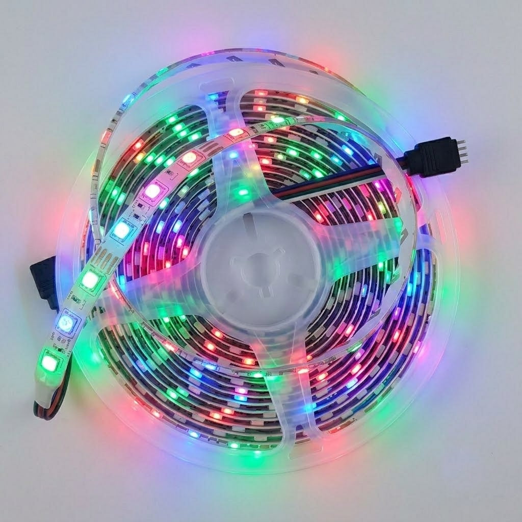 Silikonlu Dış Mekan İç Mekan RGB Şerit Led Aydınlatma 5 Metre 60 Led Çok Renkli RGB