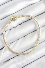 Pirinç Charm Topcuk Model Gold Renk Kadın Bileklik
