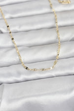 CM 14K Gold Renk Yassı Gemici Zincir Model 60 cm Kadın Kolye