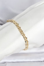 CM 14K Gold Renk Yassı Zincir Model Kadın Bileklik