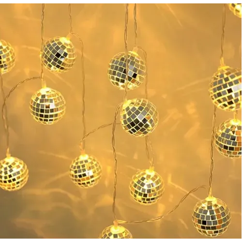 2m 10 LED Pilli Disko Toplu Işık