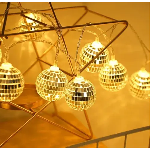 2m 10 LED Pilli Disko Toplu Işık