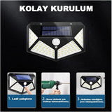100 Led Dış Mekan Solar Aydınlatma Fotoselli Solar Lamba