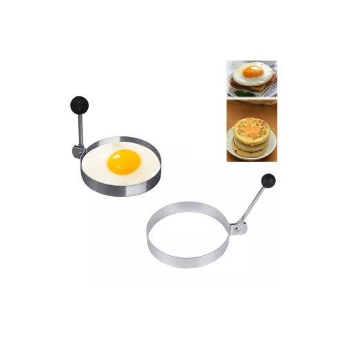 Metalik Yuvarlak Omlet, Yumurta ve Krep Kalıbı