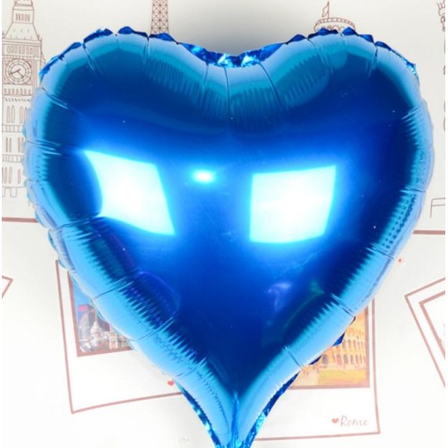Kalp Uçan Folyo Balon Mavi 80 cm 32 inç