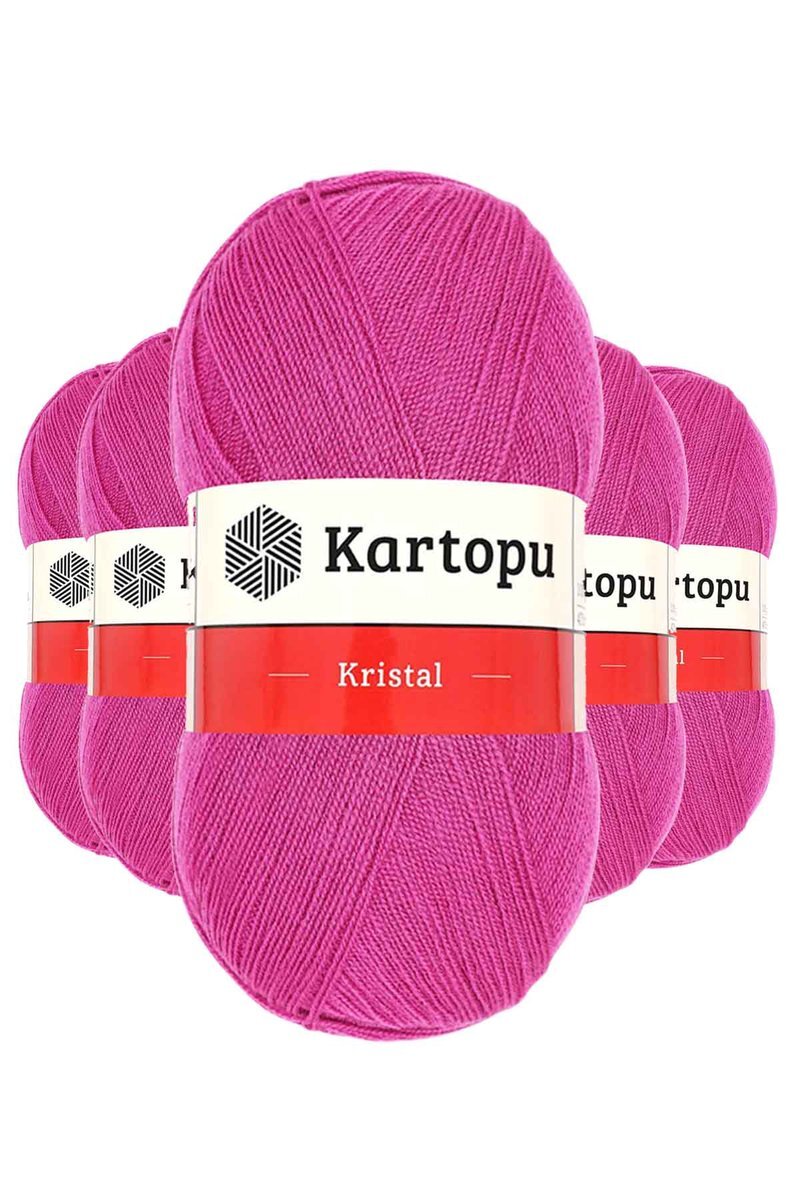 5 Adet Kristal Çift Katlı El Örgü Lif İpi Fuşya K440 kartopu mudanis