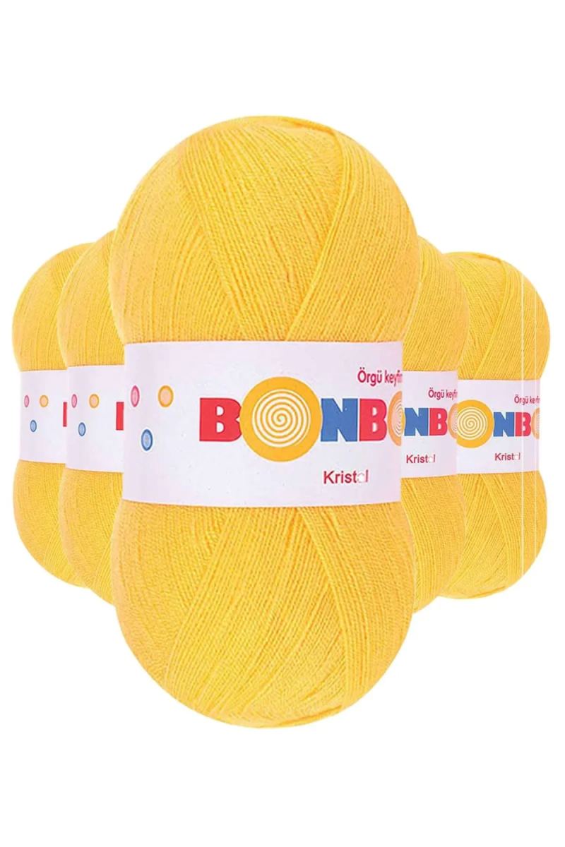 5 Adet Kristal El Örgü Lif İpi Sarı 98217 - bonbon mudanis