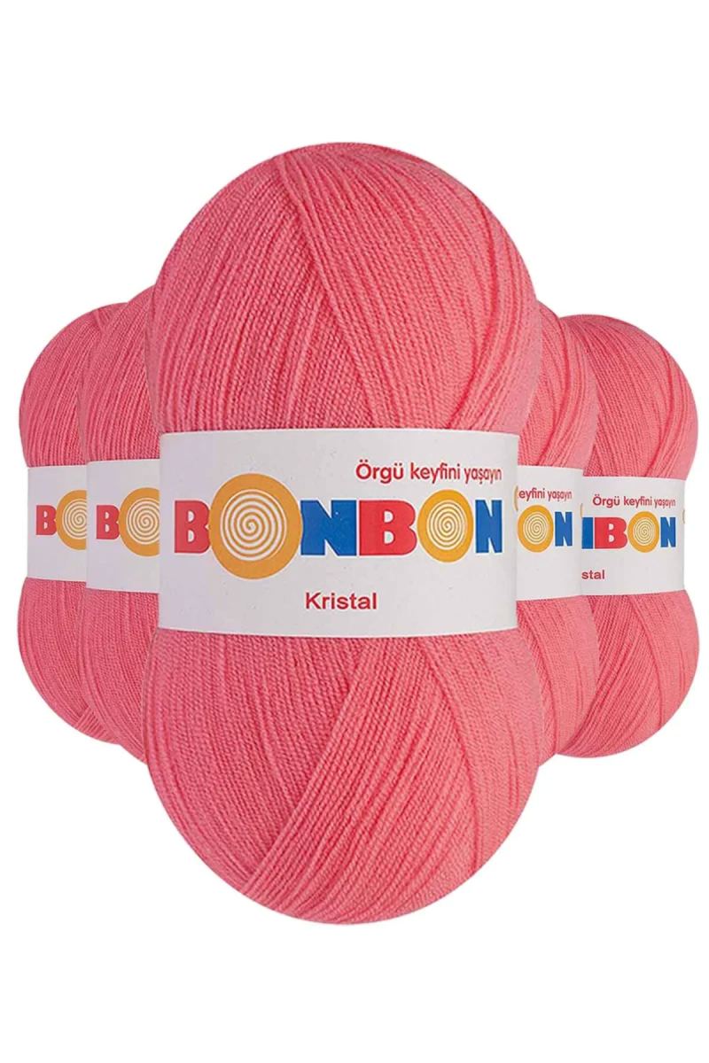 5 Adet Kristal El Örgü Lif İpi Pembe 98230 - bonbon mudanis
