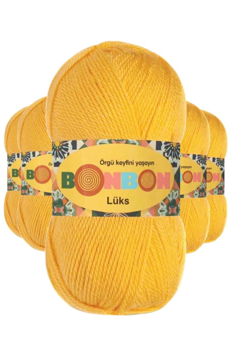 5 Adet Lüks Patik İpi Yünü Sarı 98289 - bonbon mudanis