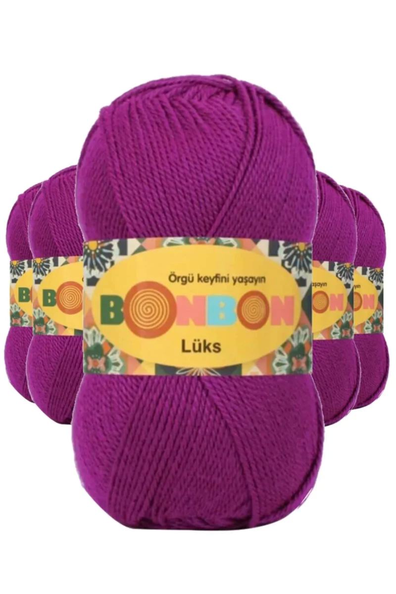 5 Adet Lüks Patik İpi Yünü Koyu Fuşya 98677 - bonbon mudanis