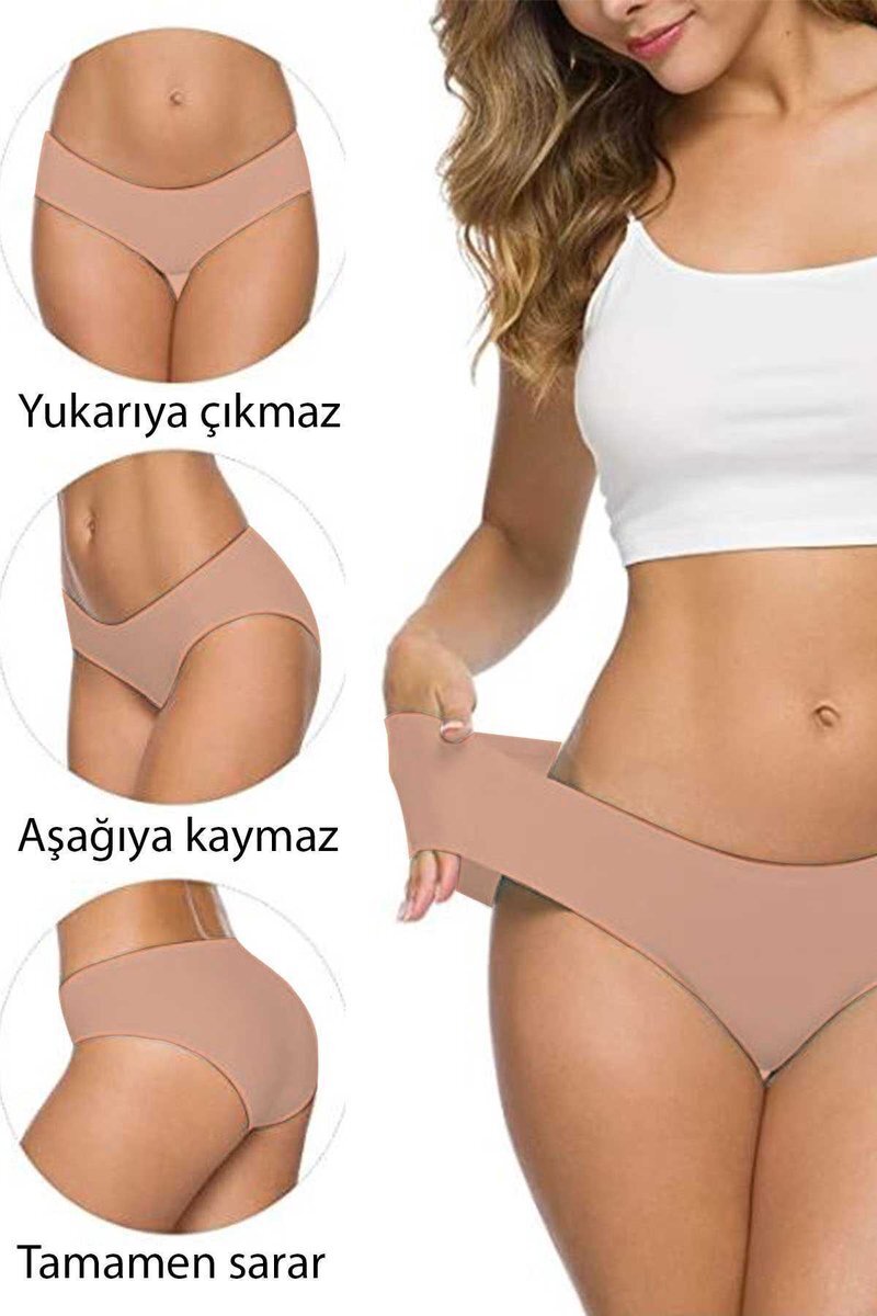 7 Adet Kadın Dikişsiz Lazer Kesim Esnek İz yapmayan Külot S11
