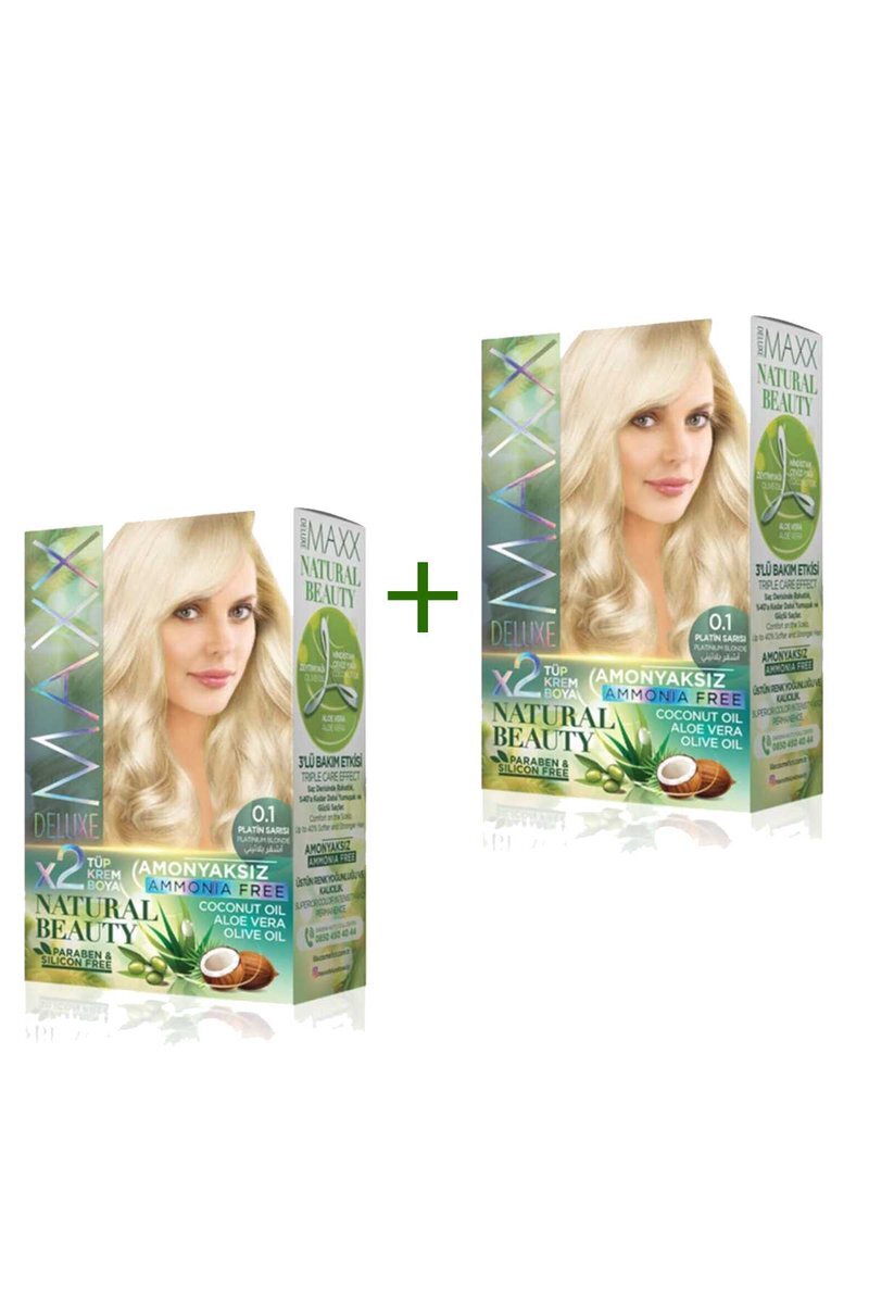 2 Paket Natural Beauty Amonyaksız Saç Boyası 0.1 Platin Sarısı