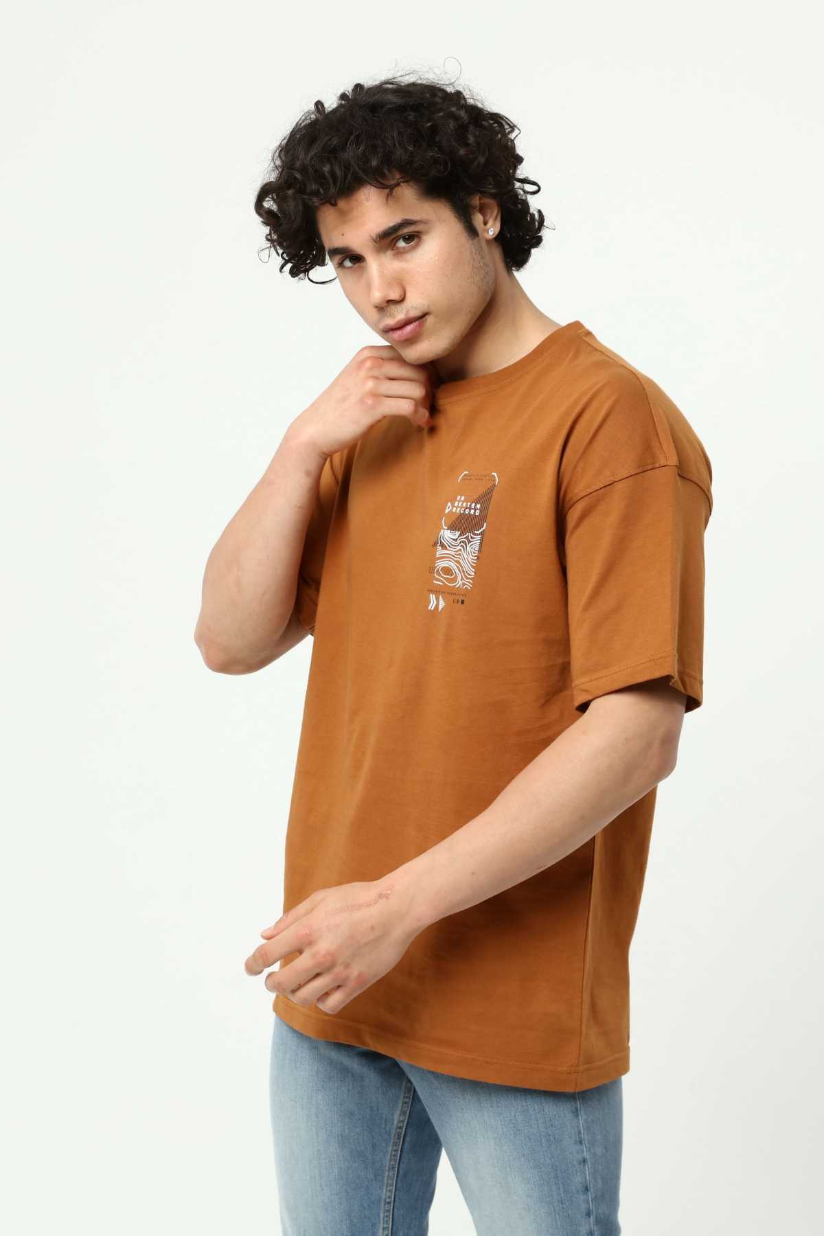 Coffee-themed Men's Printed Oversize T-Shirt