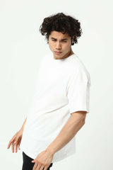 White Men's Basic Oversize Crew Neck Short Sleeve T-Shirt