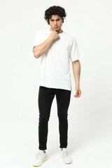 White Men's Basic Oversize Crew Neck Short Sleeve T-Shirt