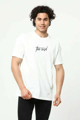 Beyaz The End Nakış 3 Boyut Baskılı Erkek Oversize T-Shirt