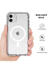 Iphone 12 Pro Max Kılıf Kamera Lens Korumalı Magsafe Destekli Şeffaf Darbe Emici Sert Kapak
