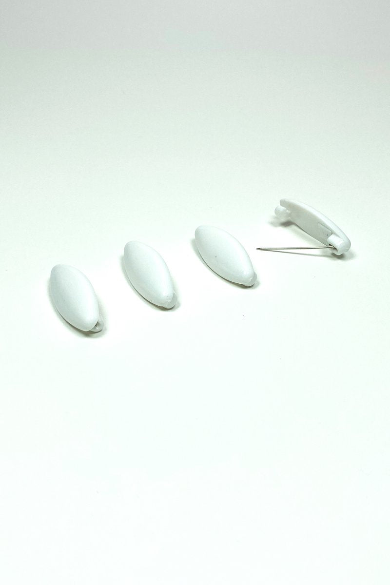 4 Adet Plastik Çengelli Eşarp Ve Şal İğnesi Beyaz 4 cm