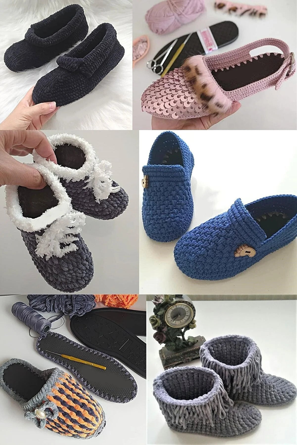 3 Double-Hole Eva Felt Slipper Hobby Knitting Bootie Sole, 3-Layer Comfortable Bootie Insole, Non-Slip