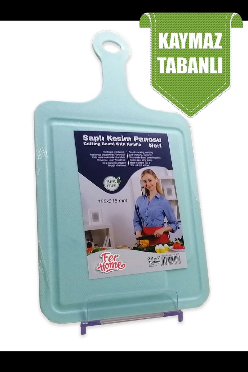 Kesme Tahtası Kaydırmaz Plastik Kesme Sunum Tahtası Pratik Kesim Panosu 165x315 Mm Royaleks-FR-105