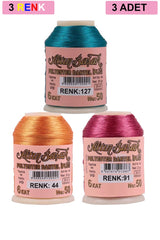 3 Adet Altınbaşak Oya ve Dantel İpi 20 gr - Royaleks - No: 044 - 091 - 127