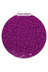 Fuşya Renk 4 mm Yaklaşık 1100 adet / 100 gram Cam Boncuk Oya Yazma Bileklik ve Kolye