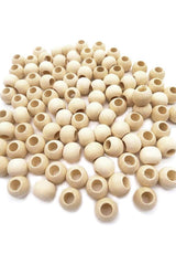 60 Gr (60 Adet) Ahşap Boncuk 15 mm çap x 10 mm Delik Doğal Yuvarlak Ahşap Makrome El İşi Çanta
