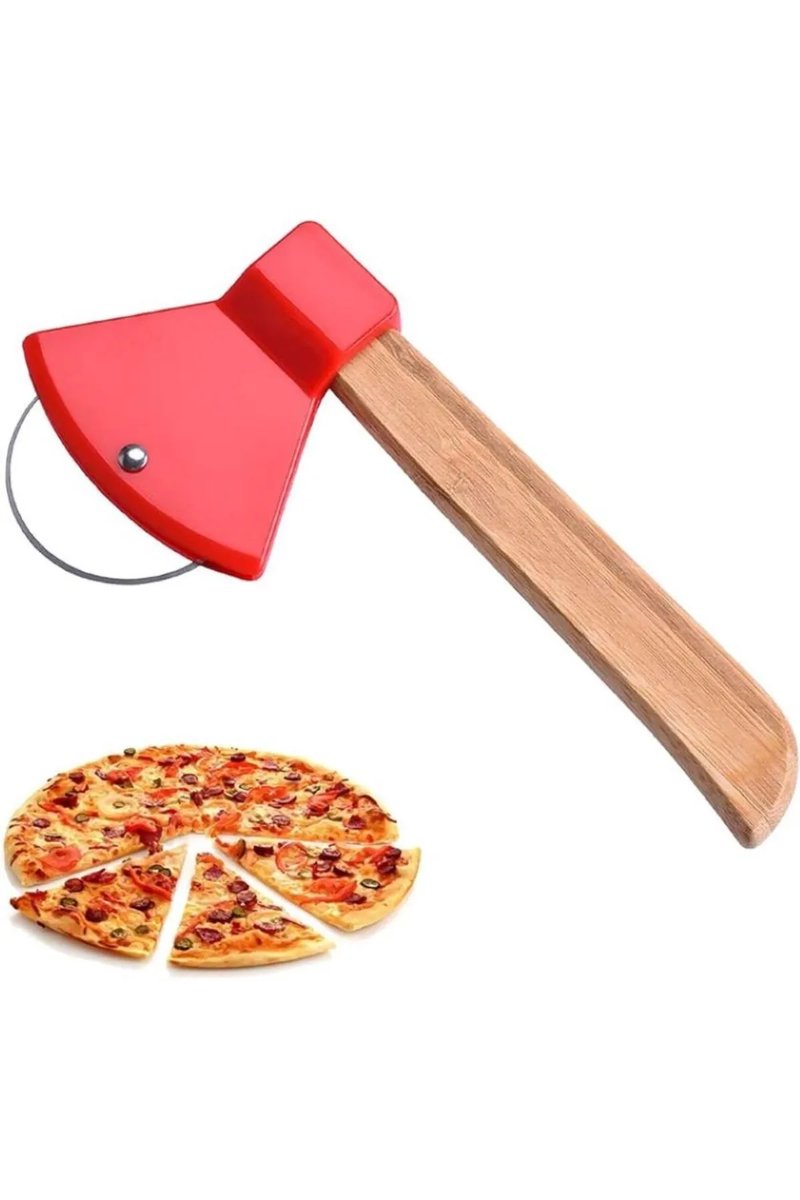 Pizza Kesici Bambu Saplı Balta Görünümlü Oval Kesici Royaleks-RA-311
