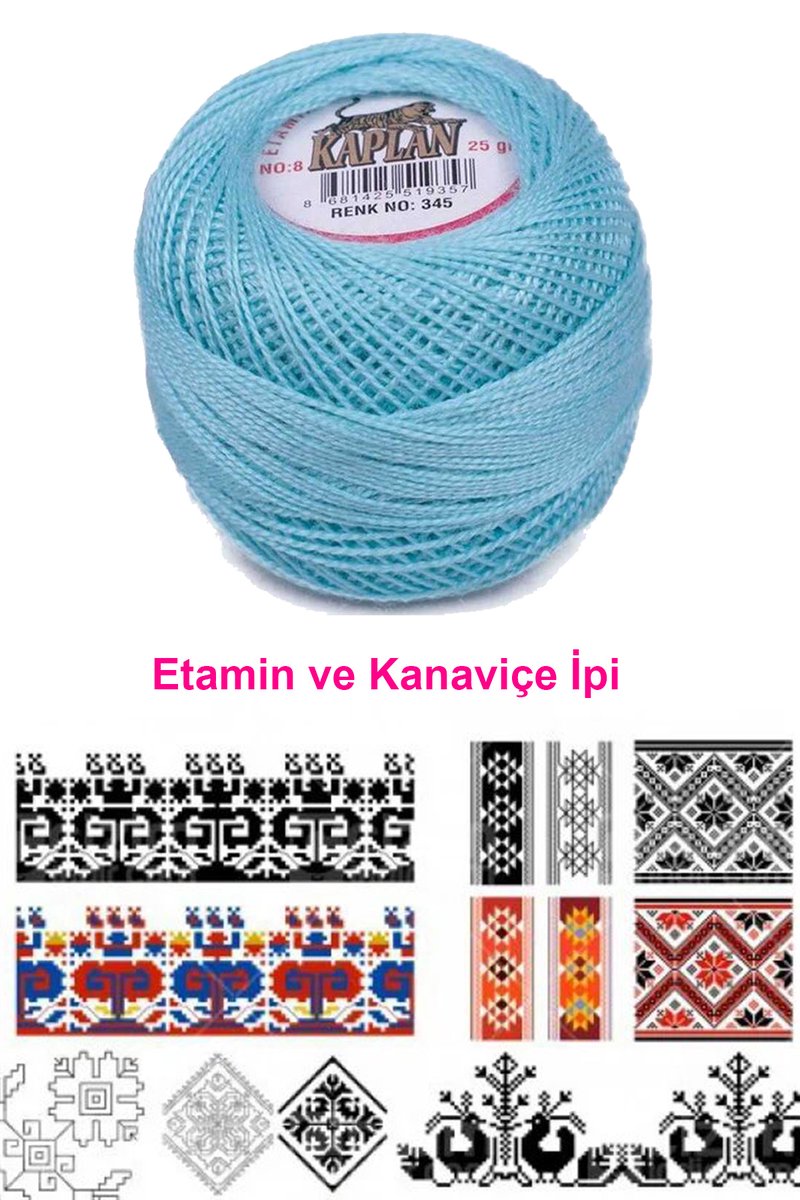 Kaplan Etamin Ve Kanaviçe İpi 8 No Kod/Renk: 345 - Royaleks