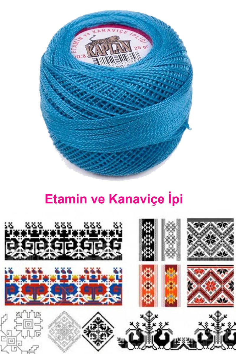 Kaplan Etamin Ve Kanaviçe İpi 8 No Kod/Renk: 518 - Royaleks