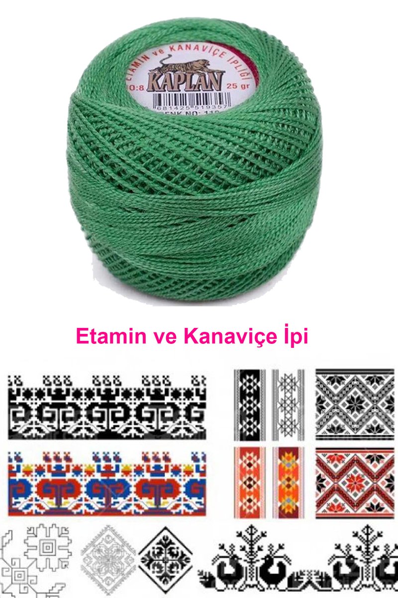 Kaplan Etamin Ve Kanaviçe İpi 8 No Kod/Renk: 110 - Royaleks