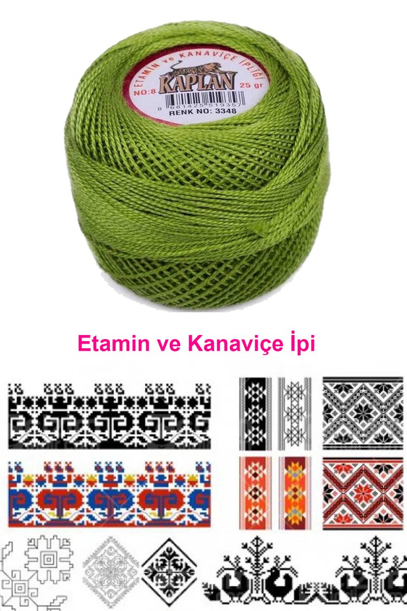 Kaplan Etamin Ve Kanaviçe İpi 8 No Kod/Renk: 3348 - Royaleks