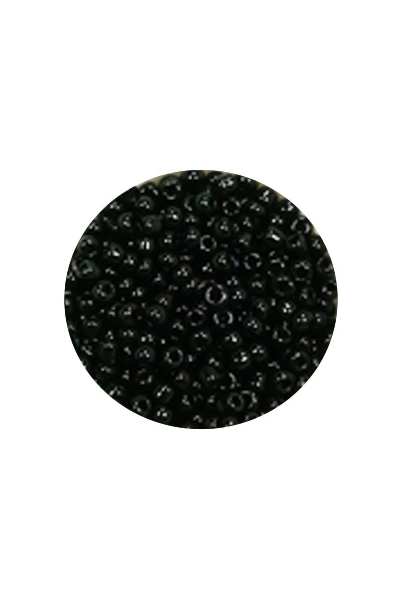 Dökme Cam Kum Boncuk (11/0) 2 mm - 20 Gram -  Siyah - BNC010