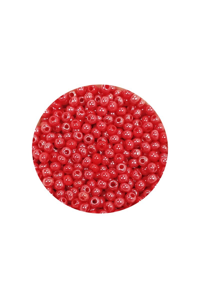 Dökme Cam Kum Boncuk (11/0) 2 mm - 60 Gram -  Kırmızı - BNC039