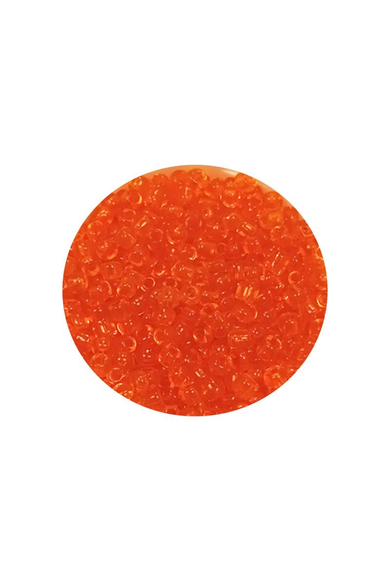 Dökme Cam Kum Boncuk (11/0) 2 mm - 60 Gram -  Şeffaf Turuncu - BNC051