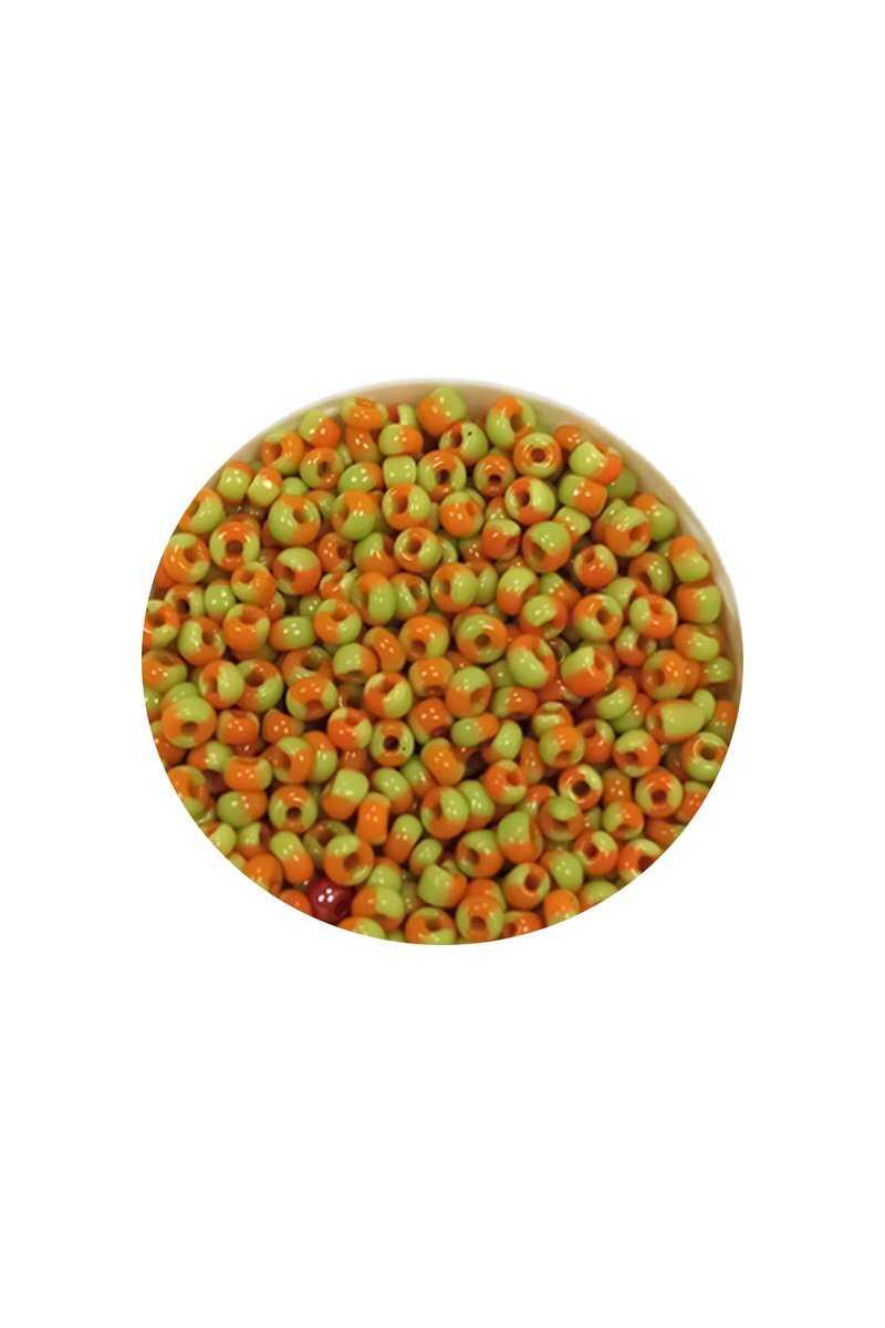 Dökme Cam Kum Boncuk (11/0) 2 mm - 60 Gram -  Sarı Turuncu - BNC066