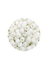 Dökme Cam Kum Boncuk Büyük Boy (6/0) 4 mm - 20 Gram - Beyaz - BNC075