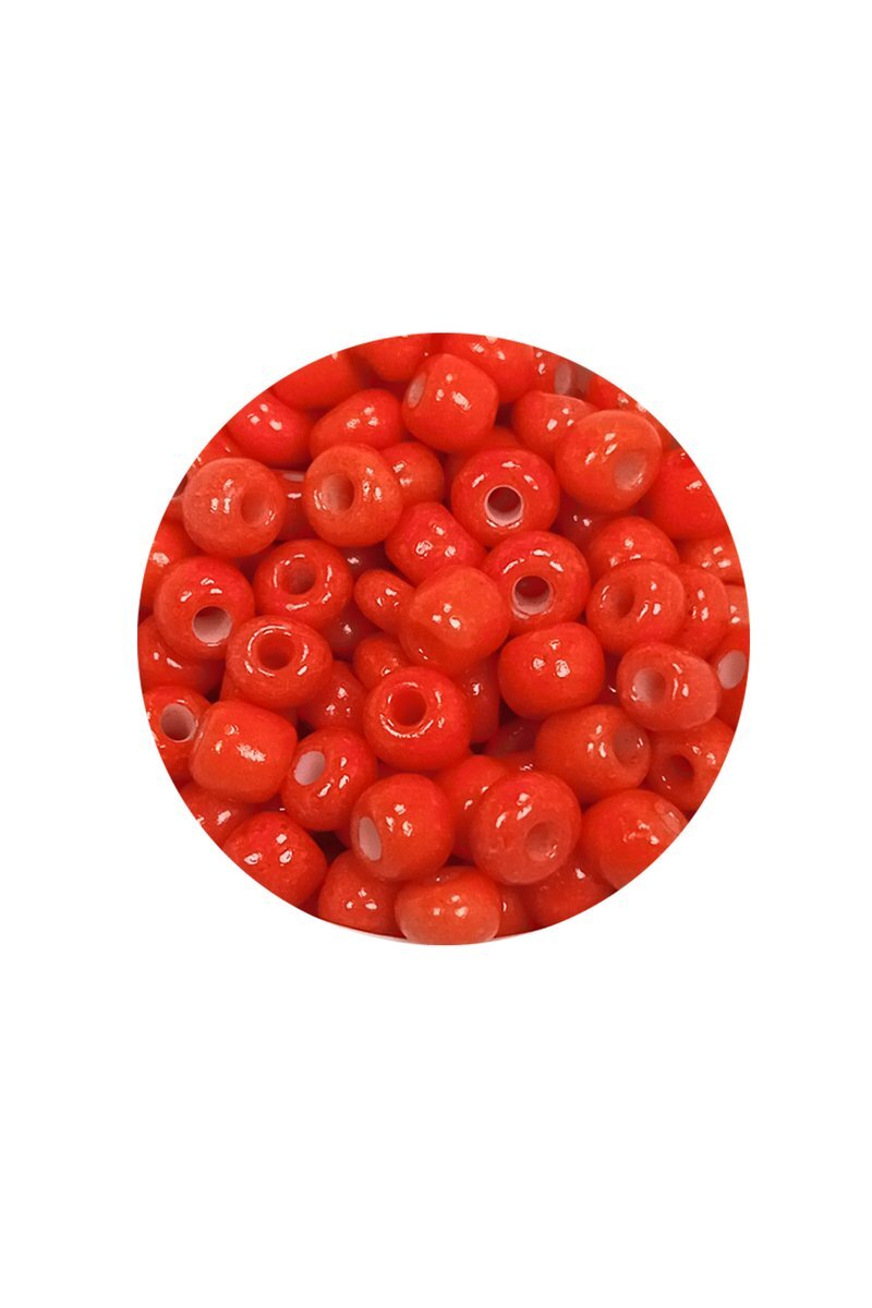 Dökme Cam Kum Boncuk Büyük Boy (6/0) 4 mm - 20 Gram - Turuncu - BNC101