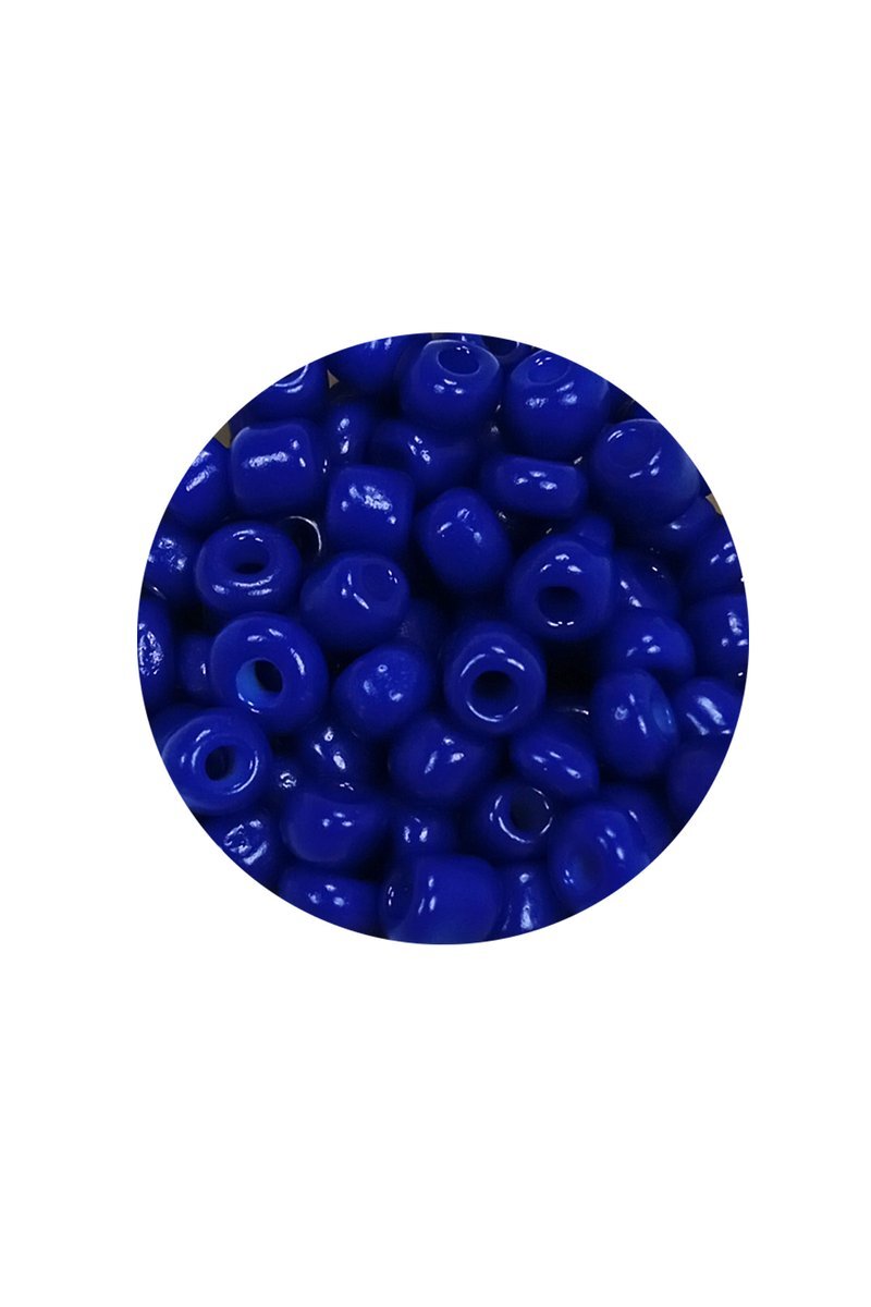 Dökme Cam Kum Boncuk Büyük Boy (6/0) 4 mm - 20 Gram - Koyu Mavi - BNC103