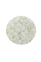 Dökme Cam Kum Boncuk Büyük Boy (6/0) 4 mm - 60 Gram - İnci Beyaz - BNC117