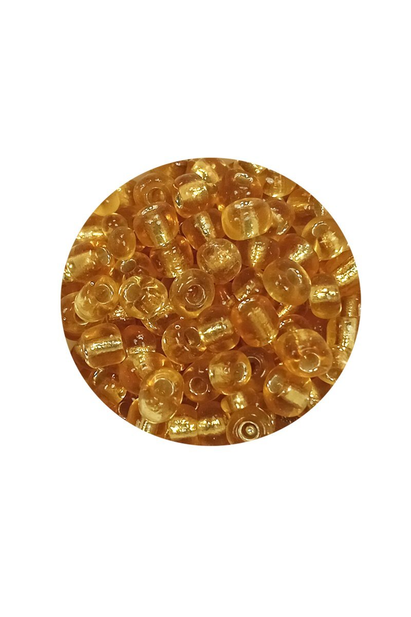Dökme Cam Kum Boncuk Büyük Boy (6/0) 4 mm - 60 Gram - Şeffaf Bal - BNC119