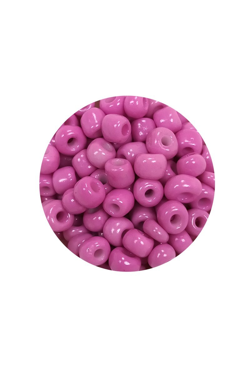 Dökme Cam Kum Boncuk Büyük Boy (6/0) 4 mm - 60 Gram - Koyu Pembe - BNC127