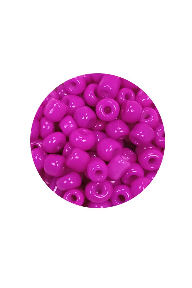 Dökme Cam Kum Boncuk Büyük Boy (6/0) 4 mm - 60 Gram - Fuşya - BNC135