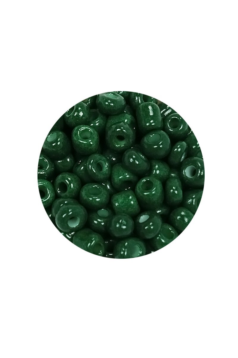 Dökme Cam Kum Boncuk Büyük Boy (6/0) 4 mm - 60 Gram - Koyu Yeşil - BNC140