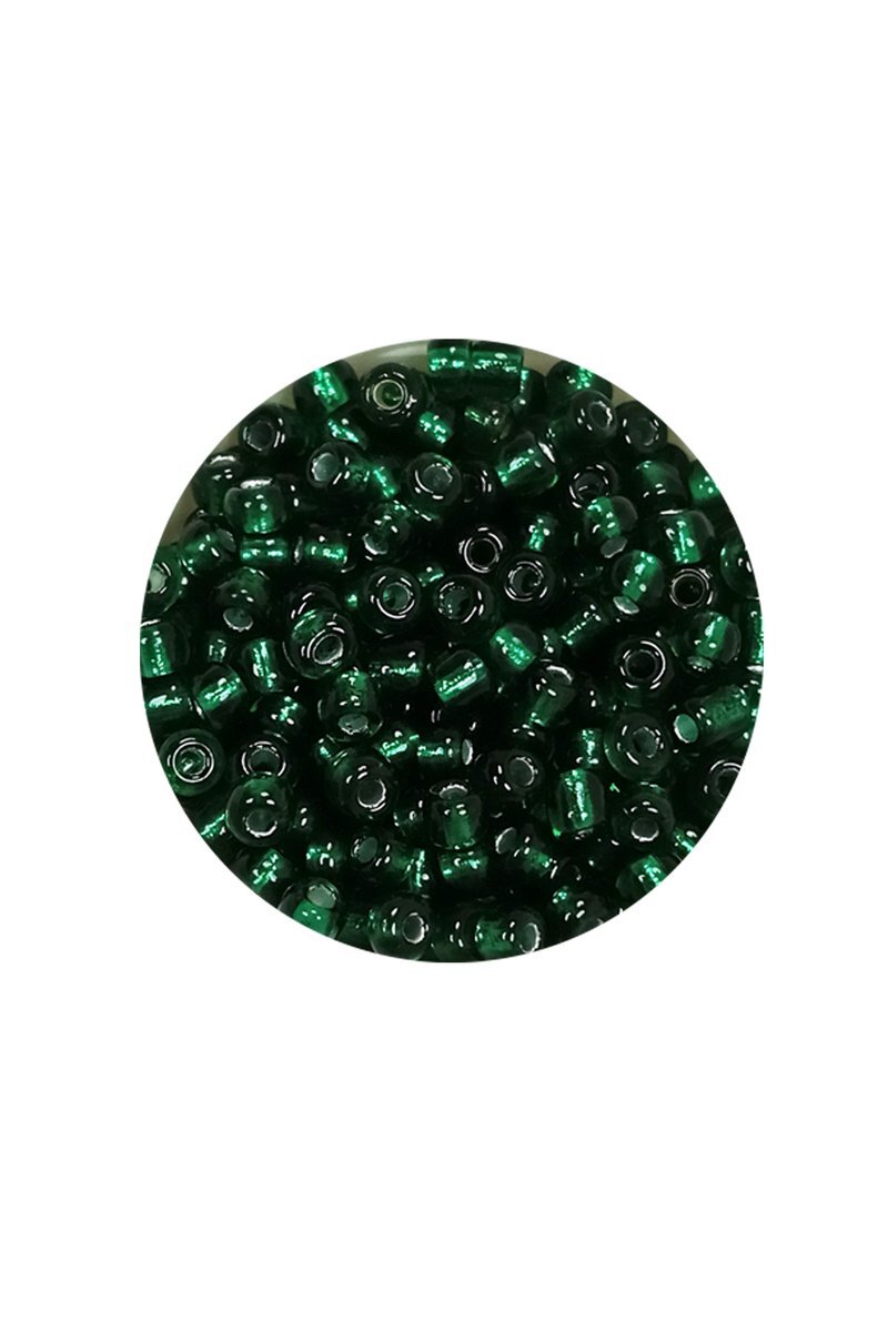 Dökme Cam Kum Boncuk (8/0) 3 mm - 20 Gram - Koyu Yeşil - BNC146