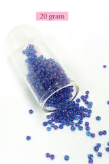 Dökme Cam Kum Boncuk (8/0) 3 mm - 20 Gram - Şeffaf Mavi - BNC149